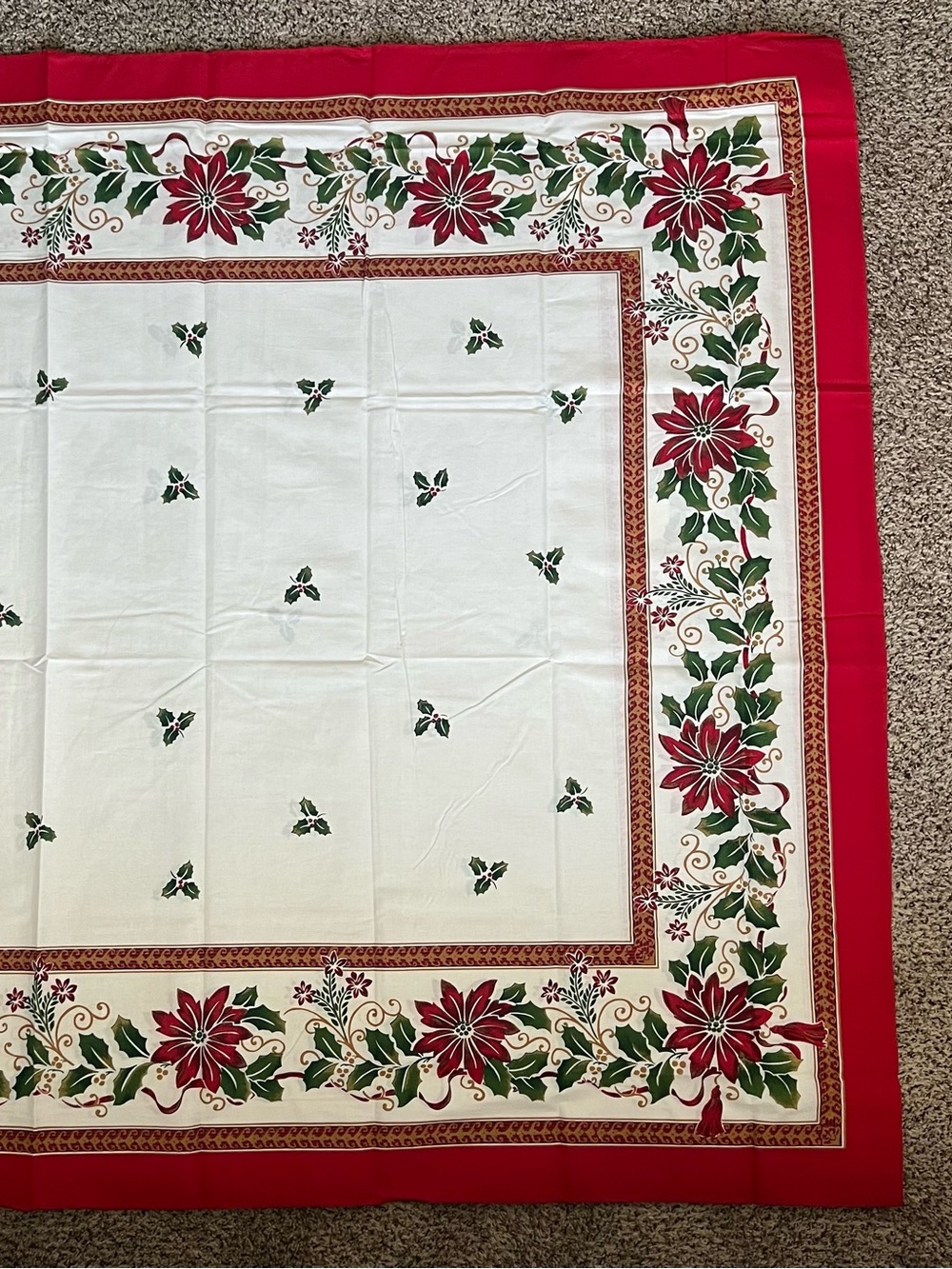 Holiday Poinsettia Tablecloth by Bardwil Linens